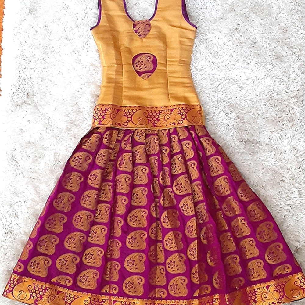 Beautiful Indian purple and gold top and skirt